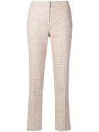 Twin-set Checked Cropped Trousers - Nude & Neutrals