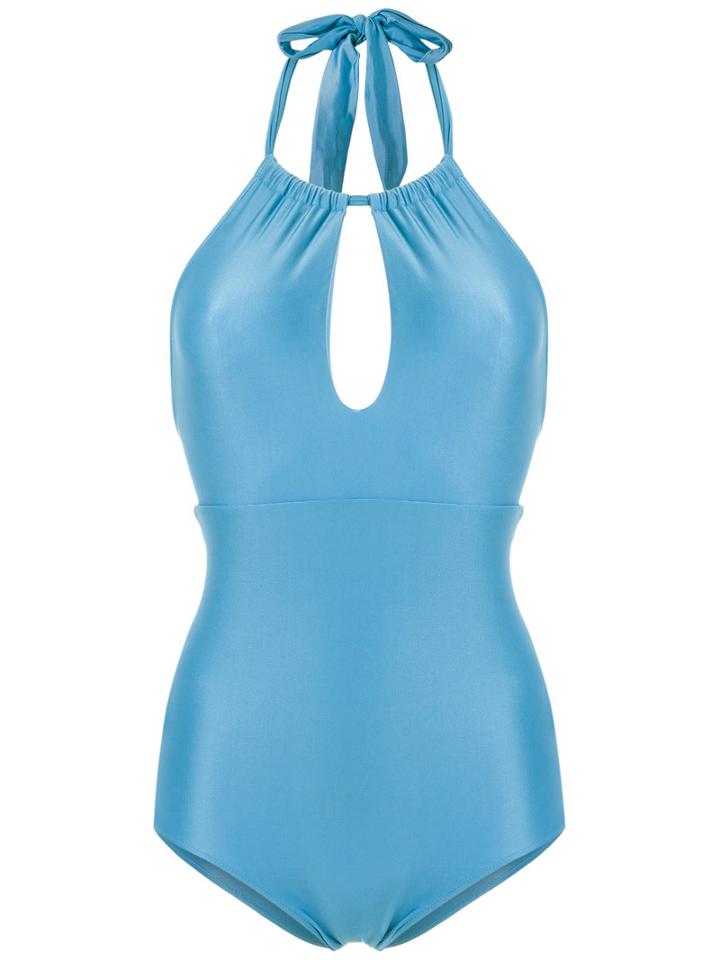Adriana Degreas Gathered Swimsuit, Women's, Size: P, Blue, Polyamide/spandex/elastane