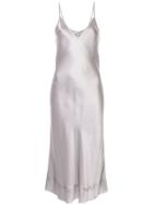 Lee Mathews V-neck Slip Dress - Silver