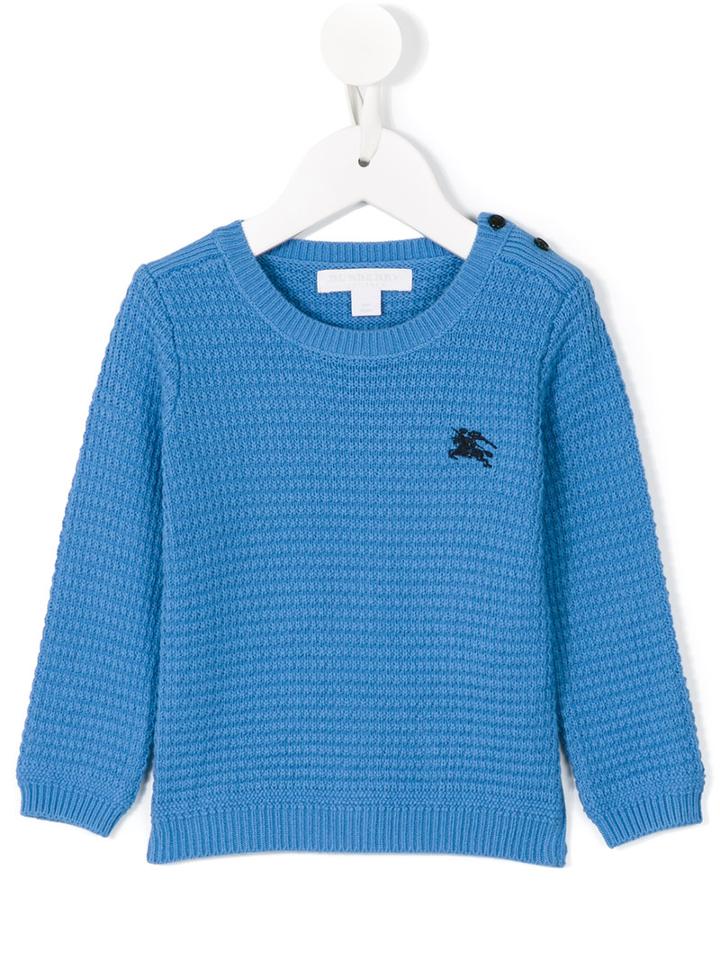 Burberry Kids - Chunky Jumper - Kids - Cotton - 18 Mth, Toddler Boy's, Blue