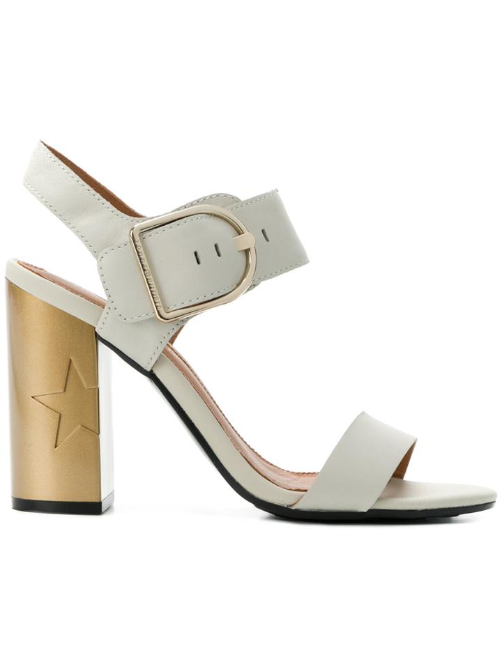 Tommy Hilfiger Star Embossed Heel Sandals - White