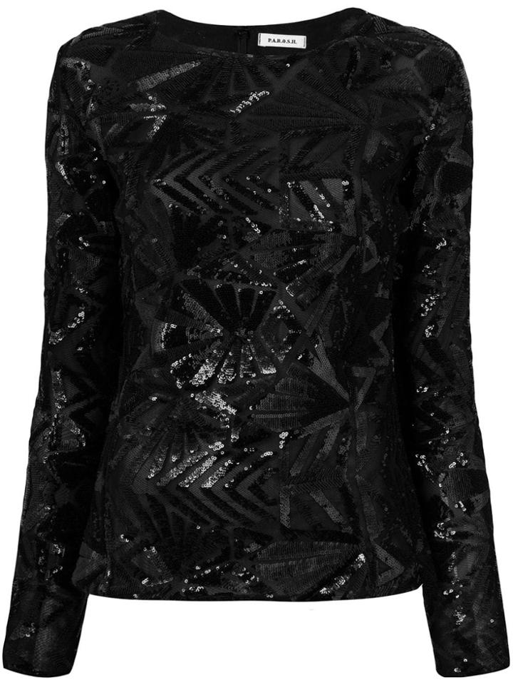 P.a.r.o.s.h. Sequin Blouse - Black