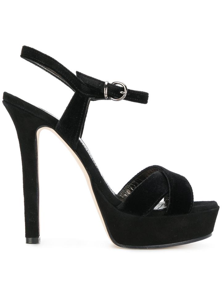 Marc Ellis Cross Front Heeled Sandals - Black