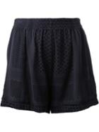 Cecilie Copenhagen Keffiyeh Jacquard Shorts, Women's, Black, Cotton