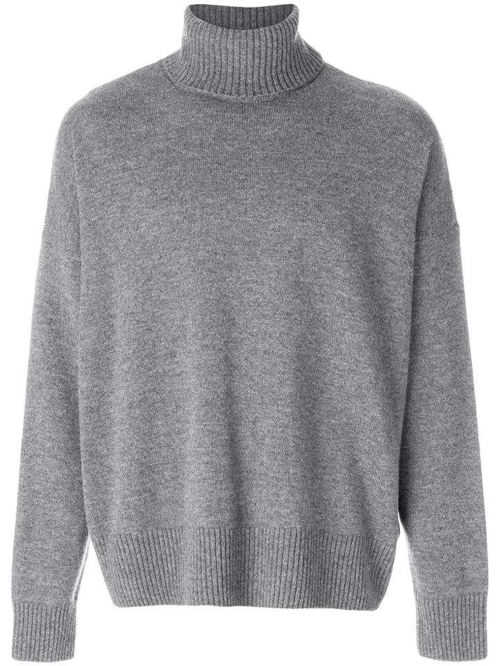 Ami Alexandre Mattiussi Turtle Neck Oversize Fit Sweater - Grey