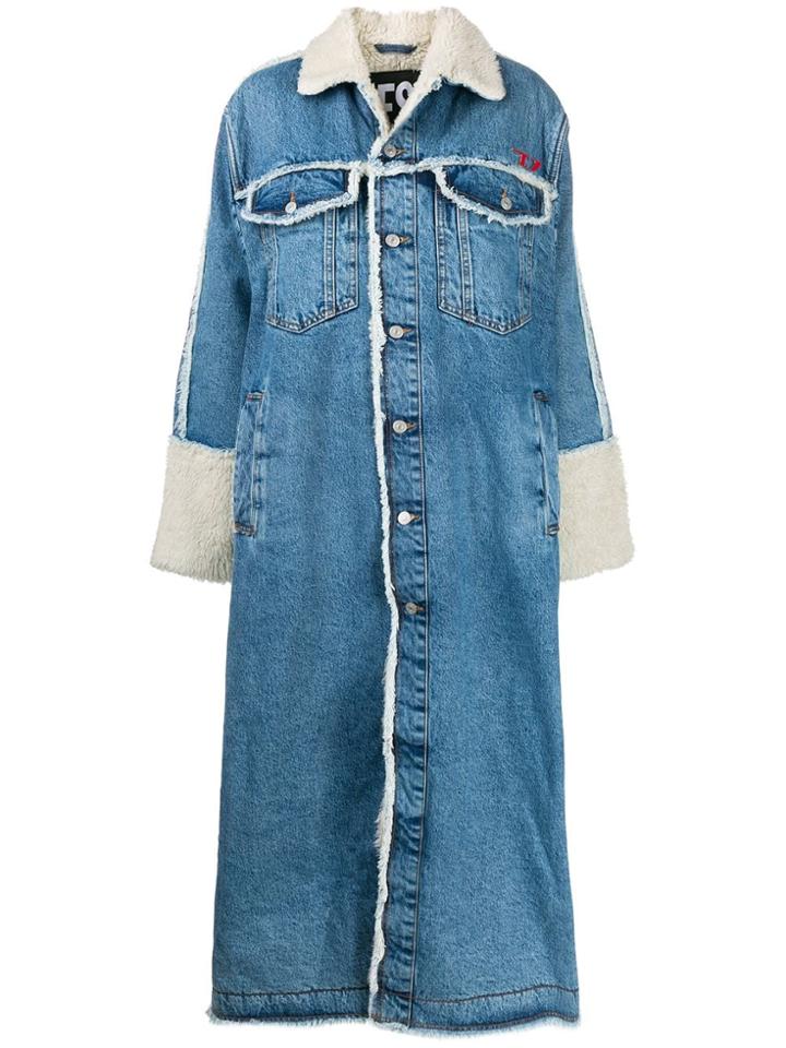 Diesel De-valy Denim Long Coat - Blue
