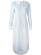 Thom Browne Striped Shirt Dress, Women's, Size: 38, Blue, Cotton