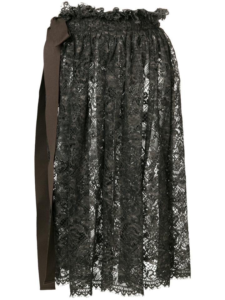 Uma Wang Lace Midi Skirt - Brown