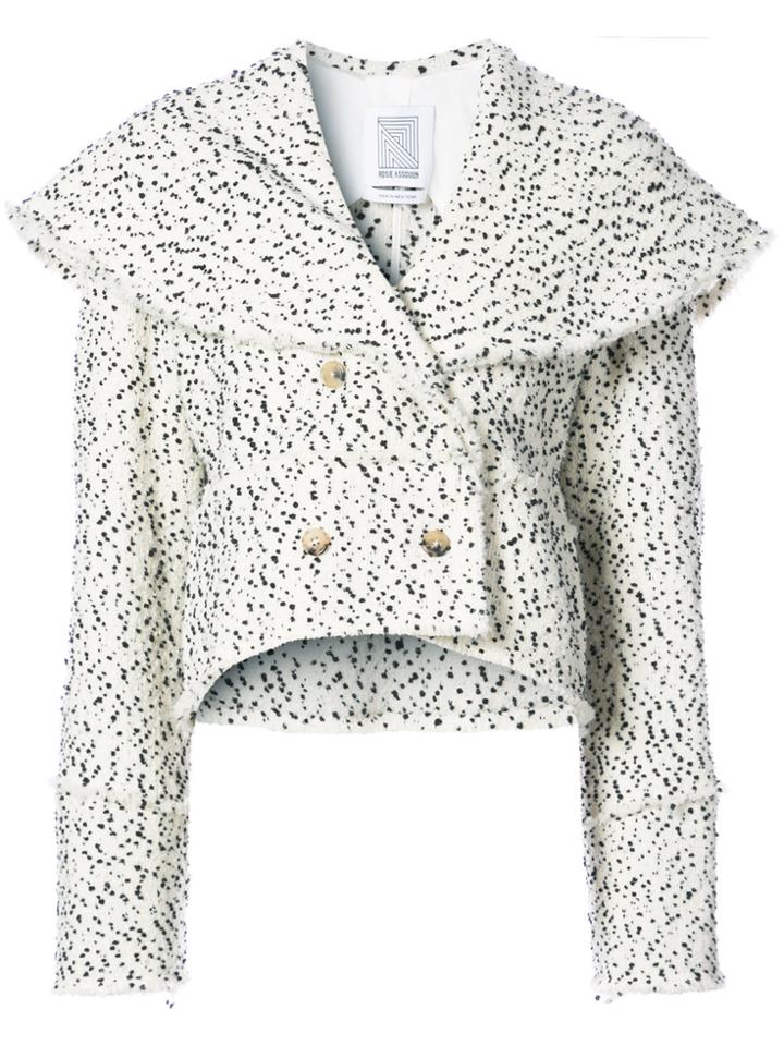 Rosie Assoulin Shawl-style Speckled Jacket - Black