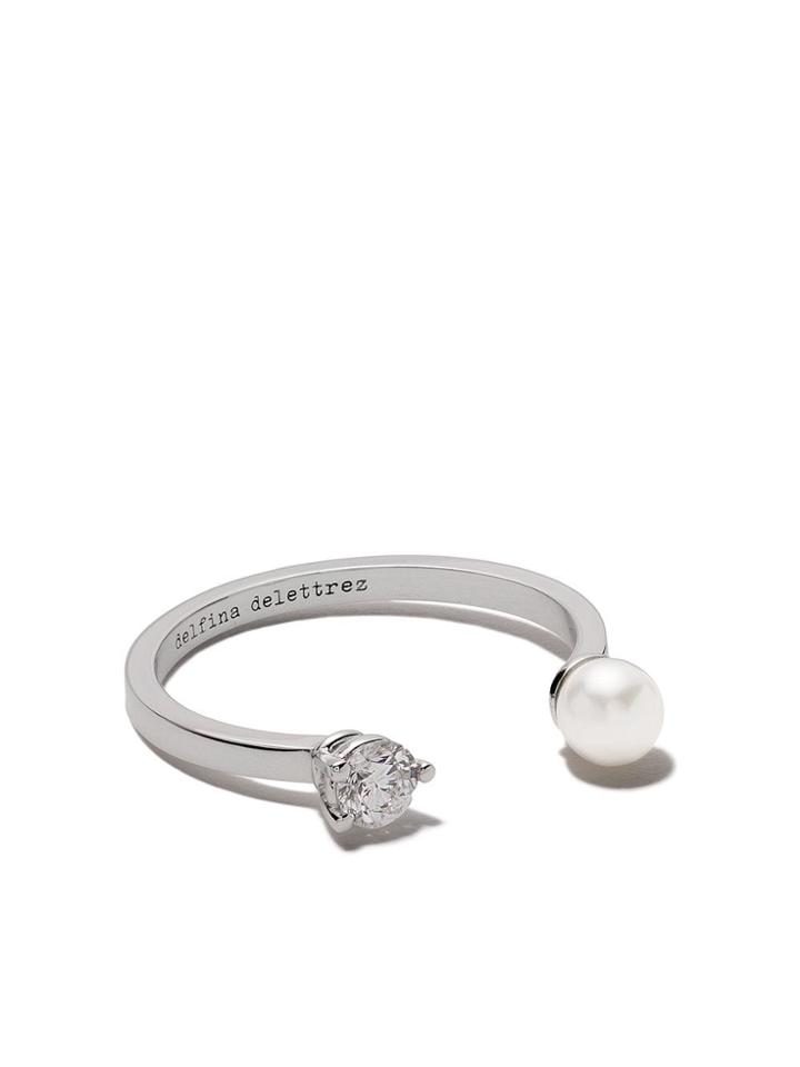 Delfina Delettrez 18kt White Gold Domino Pearl Dots Ring