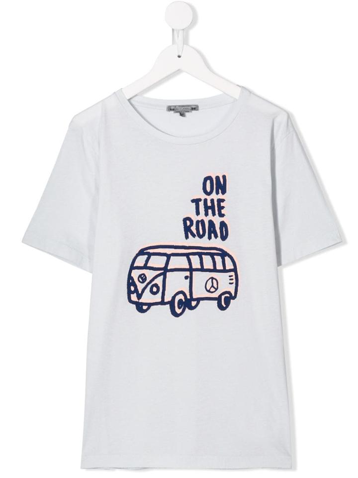 Bonpoint Teen Slogan Print T-shirt - Grey
