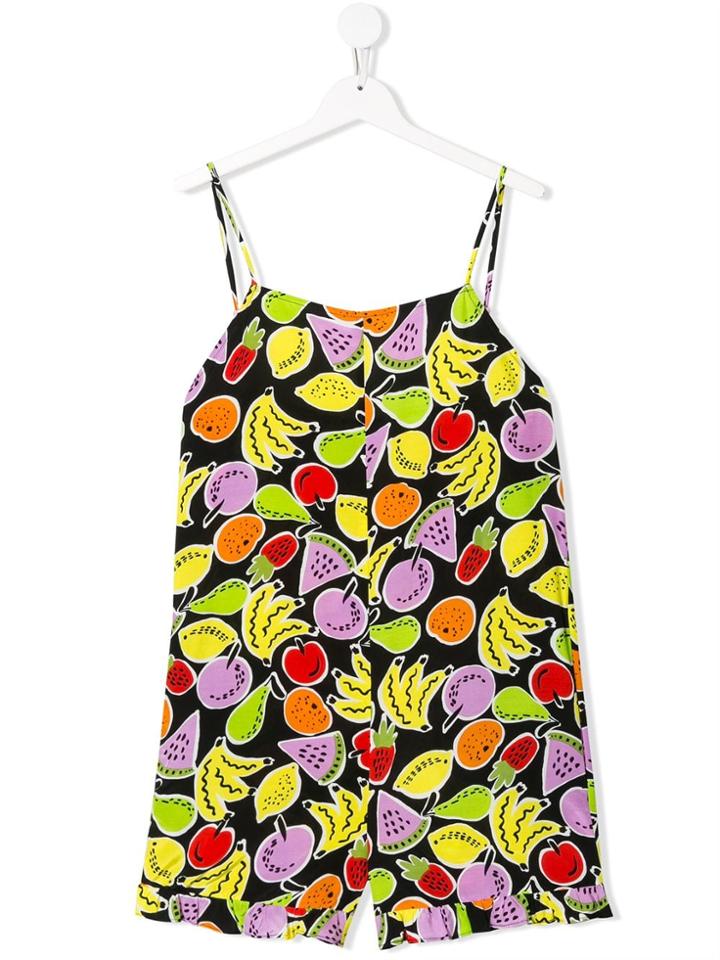 Stella Mccartney Kids Teen Fruit Print Playsuit - Black