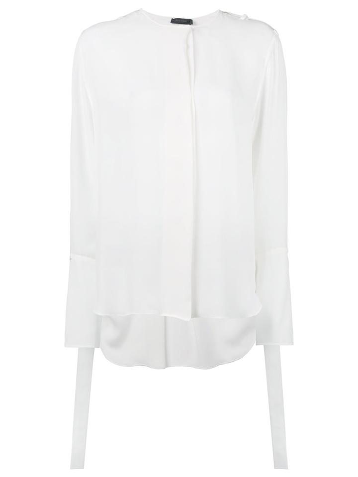Calvin Klein Collection - Concealed Fastening Sheer Shirt - Women - Silk - 40, White, Silk