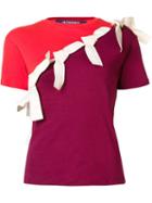 Jacquemus Bow Detail Contrast T-shirt, Women's, Size: 40, Red, Cotton