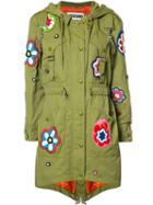 Moschino - Flower Patch Fishtail Jacket - Women - Cotton/polyamide/rayon - 40, Green, Cotton/polyamide/rayon