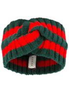 Gucci Web Stripe Head Band, Women's, Red, Wool/polyester/polyamide/spandex/elastane