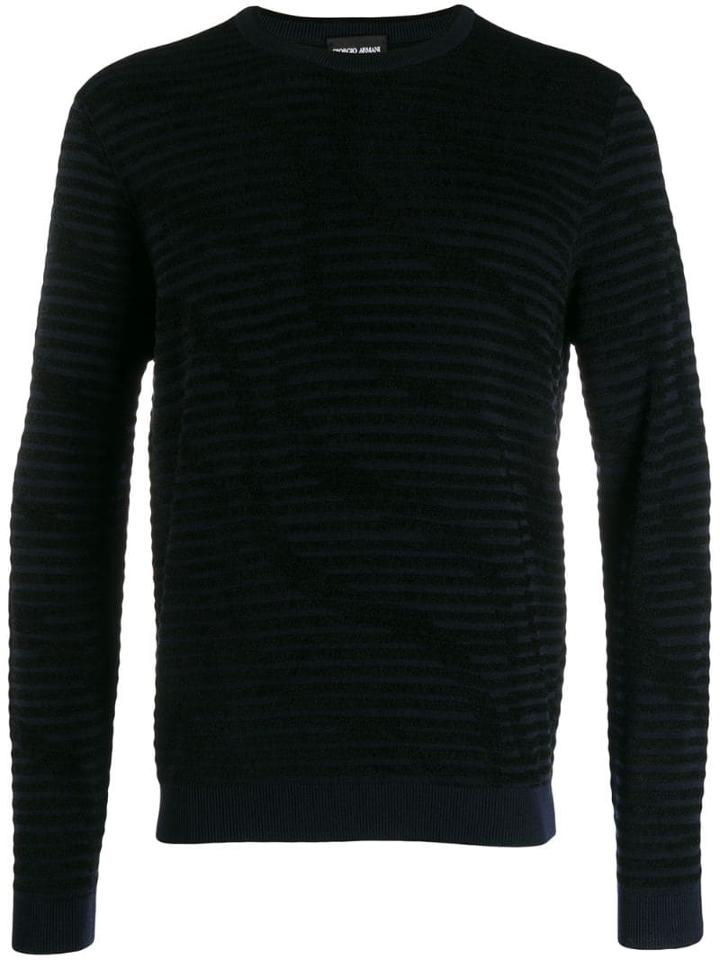Giorgio Armani Ribbed Jumper - Blue