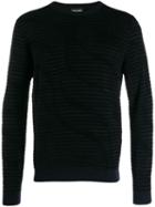 Giorgio Armani Ribbed Jumper - Blue