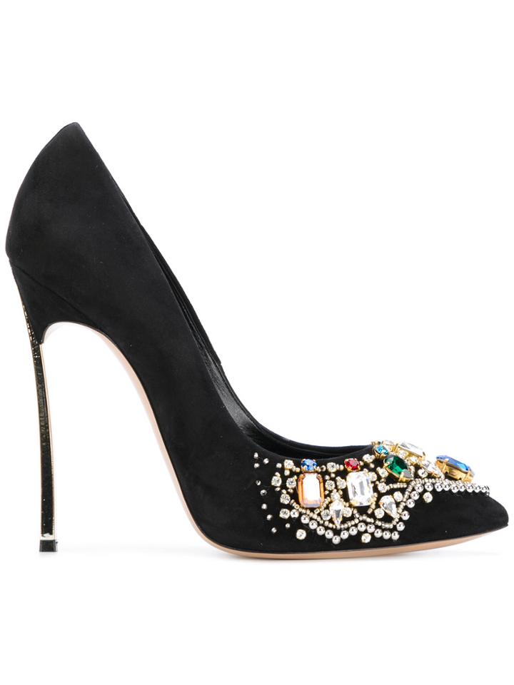 Casadei Embellished Stiletto Pumps - Black