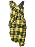 Junya Watanabe Comme Des Garçons Tartan Gathered Dress - Yellow &