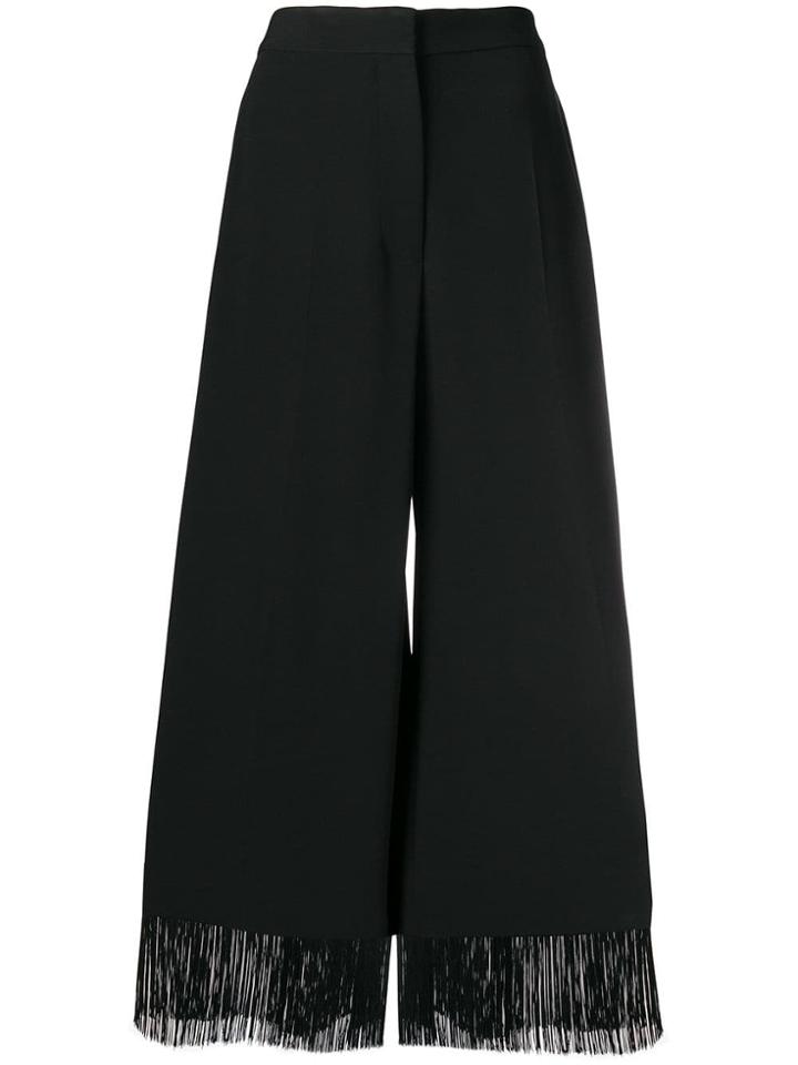 Stella Mccartney Fringed Wide-leg Trousers - Black