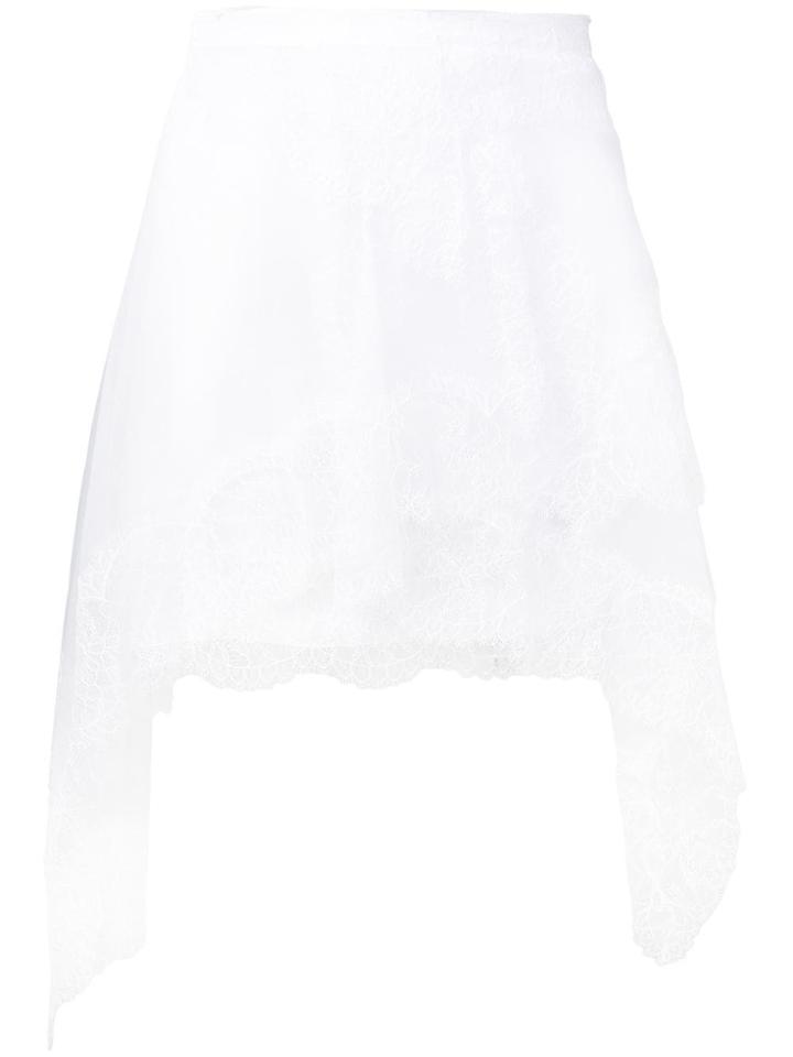 Ermanno Scervino Floral Lace Asymmetric Skirt - White