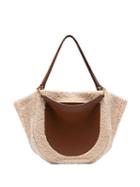 Wandler Mia Shearling Tote Bag - Brown