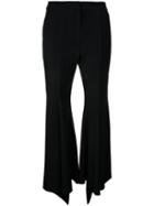 Goen.j - Crop Flared Trousers - Women - Silk/spandex/elastane - S, Black, Silk/spandex/elastane
