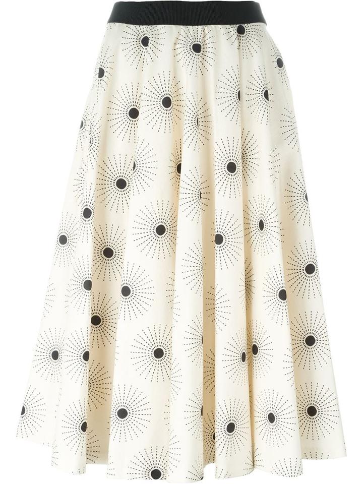 Eggs Printed A-line Skirt, Women's, Size: 44, Nude/neutrals, Cotton/polyester