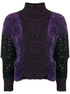 Just Cavalli Lurex Turtleneck Sweater - Pink & Purple