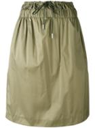 Aalto - Drawstring Straight Skirt - Women - Silk/acetate/polyethylene - 38, Green, Silk/acetate/polyethylene