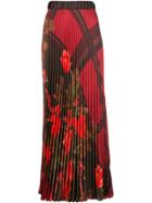 P.a.r.o.s.h. Floral Pleated Skirt - Red