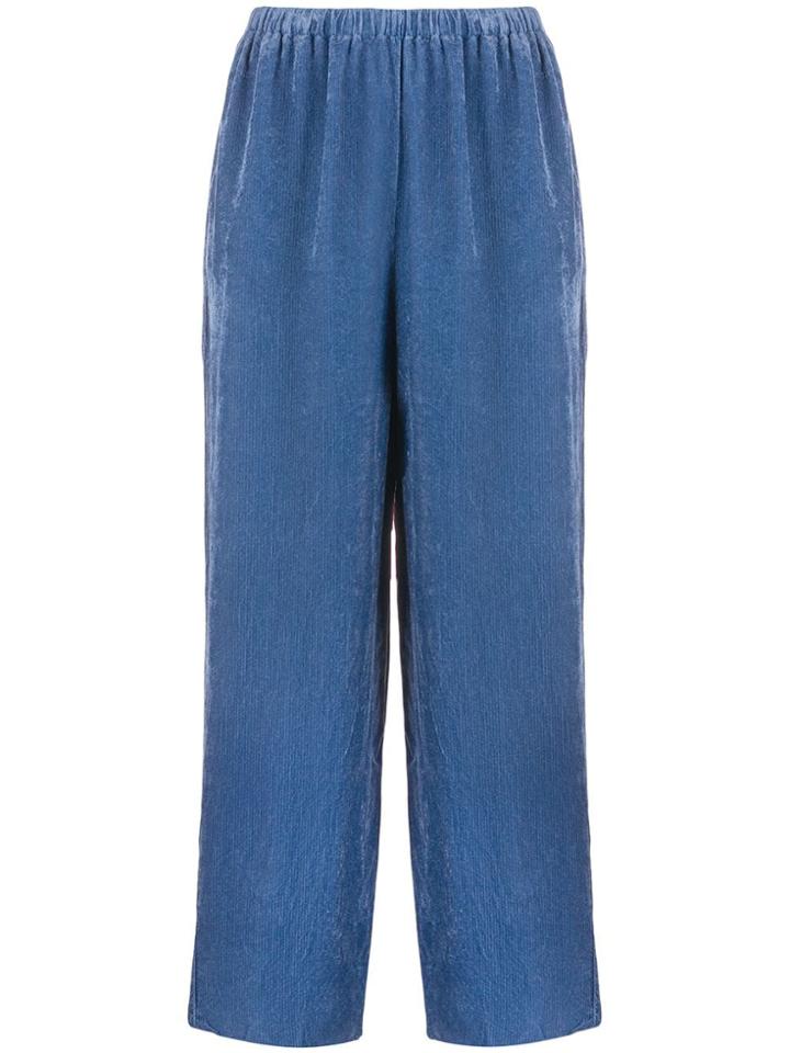 Forte Forte Ribbed Straight-leg Trousers - Blue