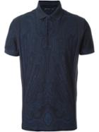 Etro Paisley Print Polo Shirt, Men's, Size: Xl, Blue, Cotton