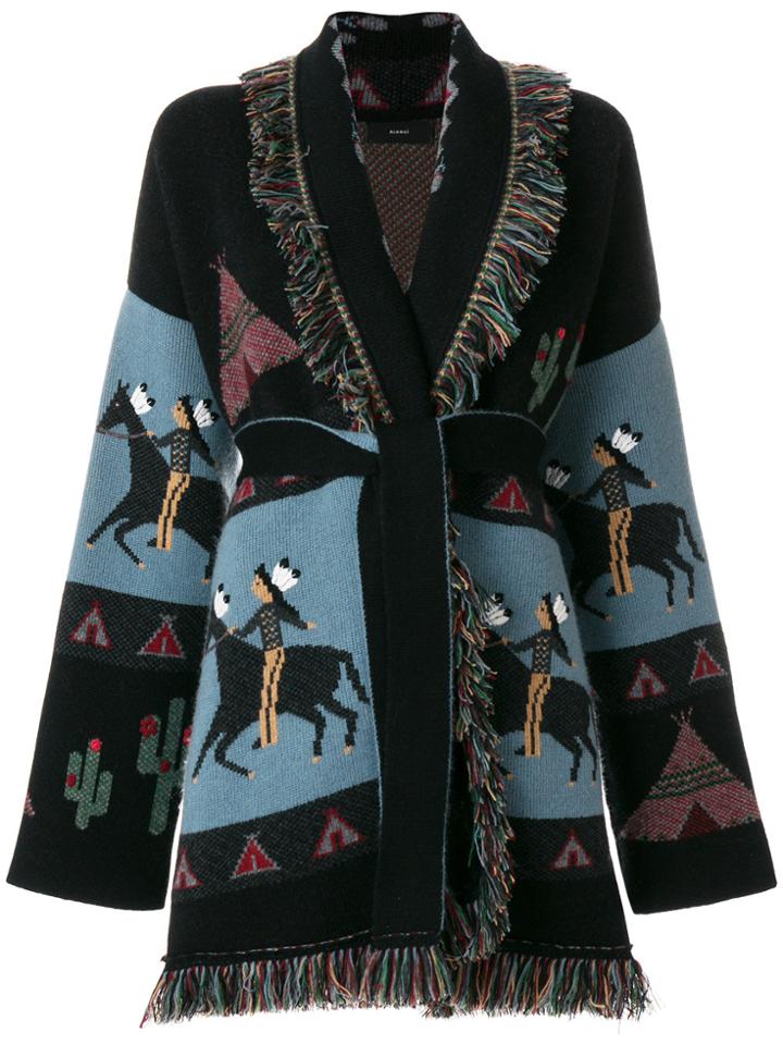 Alanui Fringed Cardi-coat - Black
