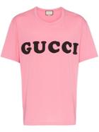 Gucci Baby Logo Print Cotton T Shirt - Pink & Purple