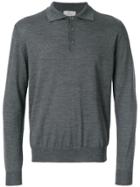 Canali Knitted Polo Sweater - Grey