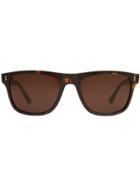 Burberry Folding Rectangular Frame Sunglasses - Brown