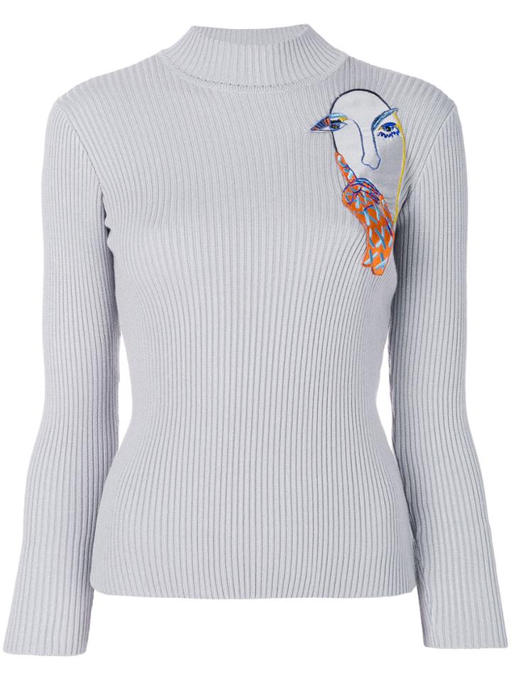 Katya Dobryakova Ribbed High Neck Jumper - Grey