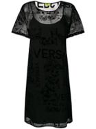 Versace Jeans Baroque Sheer Overlay Dress - Black