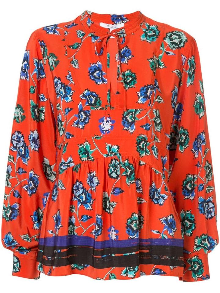 Derek Lam 10 Crosby Floral Print Pleated Blouse - Red