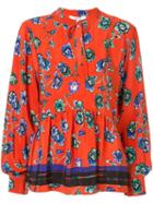 Derek Lam 10 Crosby Floral Print Pleated Blouse - Red