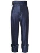 G.v.g.v. Contrast Stitch Trousers, Women's, Size: 34, Blue, Nylon/polyester/rayon