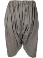 Comme Des Garçons Draped Cropped Trousers - Brown