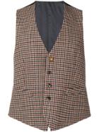 Lardini Checked Tailored Waistcoat - Brown
