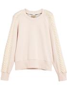 Burberry Cable Knit Detail Sweatshirt - Pink & Purple