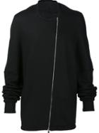 Thamanyah Zipped Sweatshirt, Men's, Size: 46, Black, Cotton/polyamide/wool