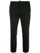 Dsquared2 Cropped Trousers, Women's, Size: 38, Black, Cotton/spandex/elastane
