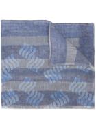 Giorgio Armani - Fine Striped Scarf - Women - Linen/flax/silk/acetate - One Size, Blue, Linen/flax/silk/acetate