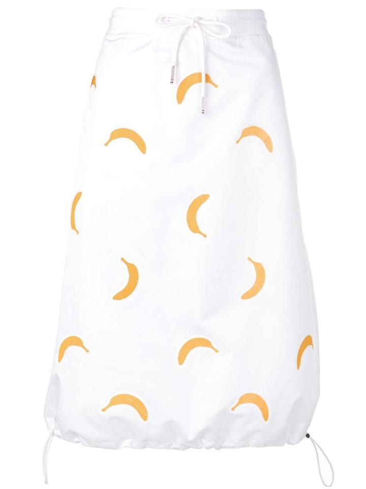 Thom Browne Banana Appliqué Ripstop Skirt - White